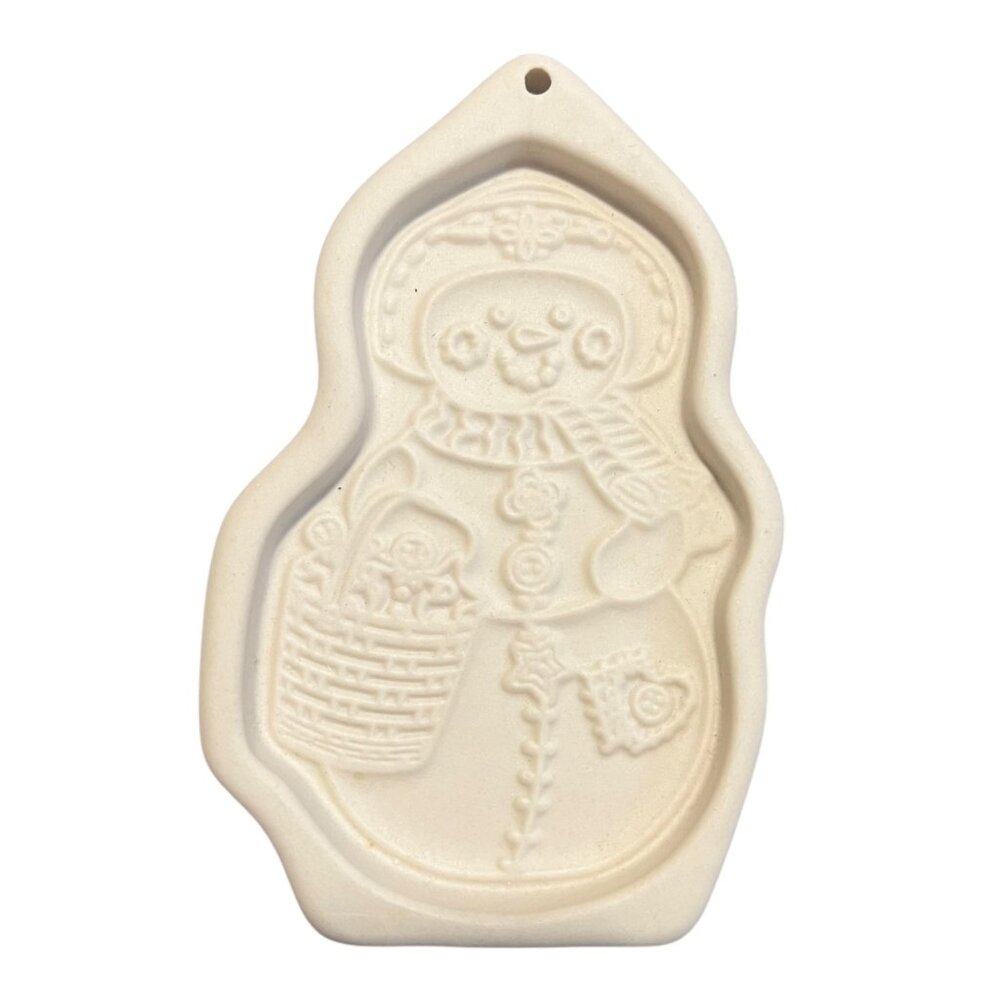 Vintage Longaberger Pottery Snow Friends Cookie Mold 1999 Christmas‎ Holiday